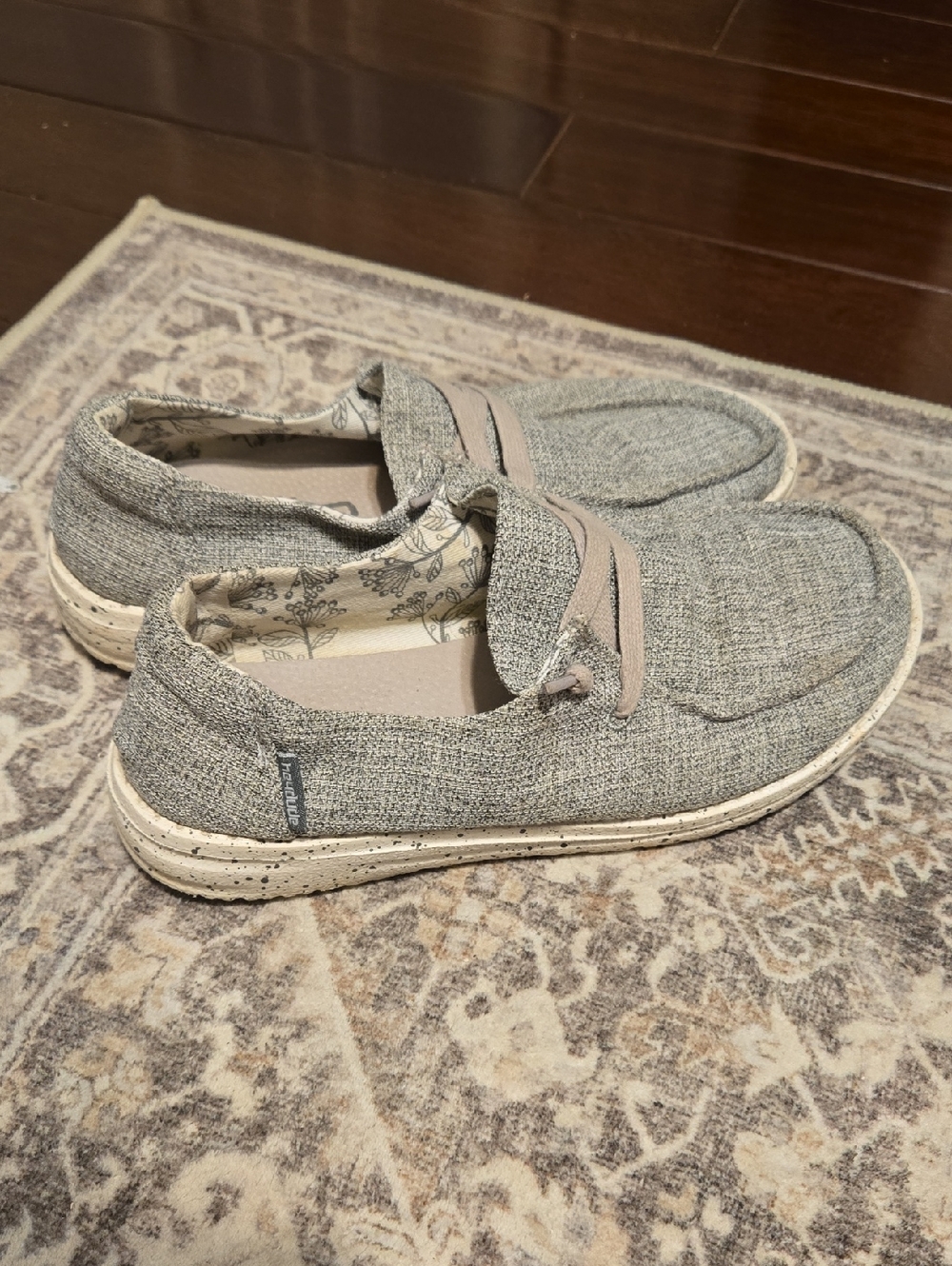 Hey Dude Wally Stretch Slip-On Sneakers in Heather Gray with Cream Sole